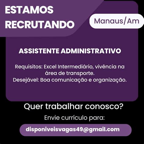 Empresa Seleciona Para Vaga De Assistente Administrativo Envie Seu