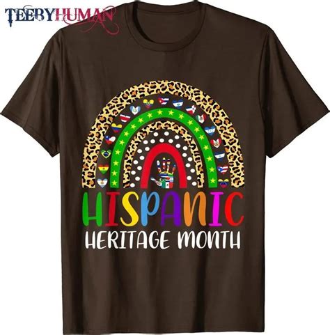 National Hispanic Heritage Month Rainbow All Countries Flags T Shirt