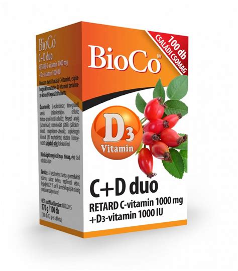 BIOCO C D DUO RET C 1000MG D3 2000NE FTBL 100X Pirulafutár