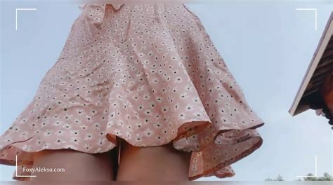 Pussy Under Short Skirt Without Panties In The Park Close Up Naked Pussy No Panties Look