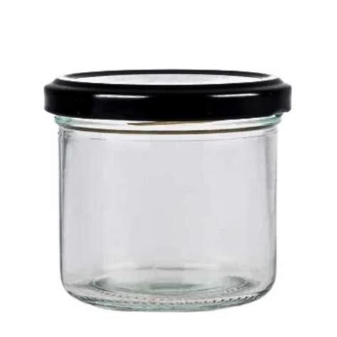 150ml Round Caviar Clear Glass Food Jar With 70mm Black Lug Cap At Best