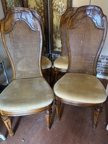 Set Of Four Bernhardt Furniture French Province Cane Back Dining Room