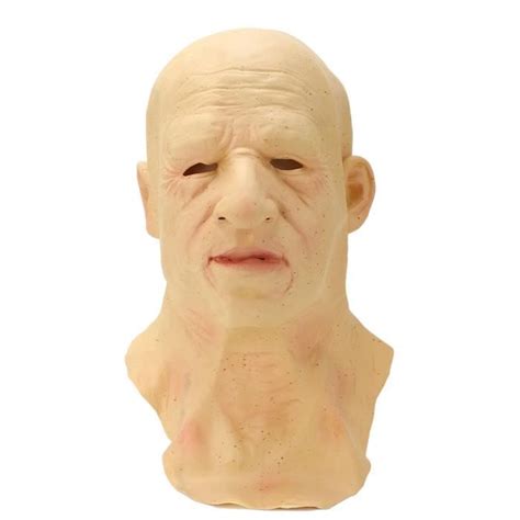 SALALIS Couvre Visage De Vieil Homme En Latex DHalloween Couvre Visage