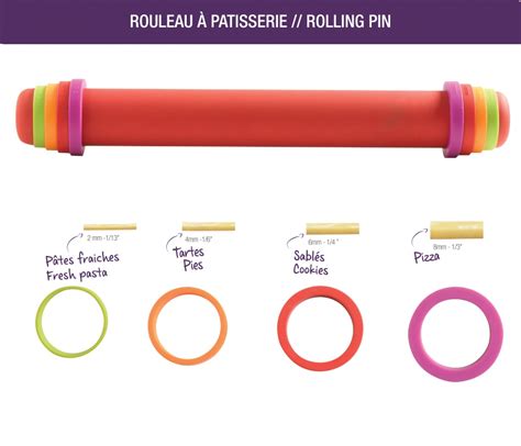 Rouleau à patisserie 41 cm Silicone ajustable et anti adhérent