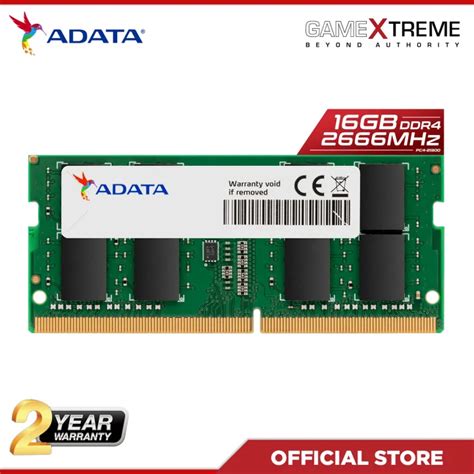 ADATA 16GB DDR4 2666MHz PC4 21300 SO DIMM Memory AD4S266616G19 SGN