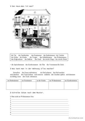 140 Zuhause Deutsch DAF Arbeitsblätter pdf doc