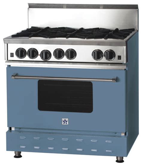 36" BlueStar Range in Piegeon Blue (RAL 5014) - Modern - Gas Ranges And ...