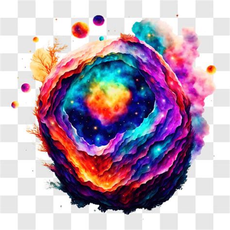 Descarga Pintura Abstracta Colorida De Una Nube Con Estrellas Y