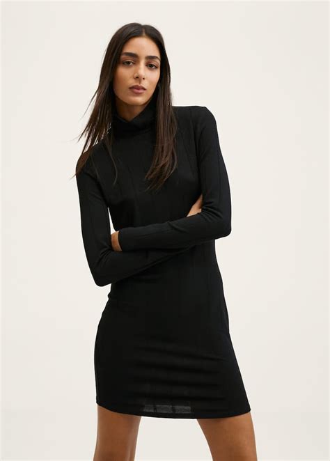 Turtle Neck Knit Dress Woman Mng Australia