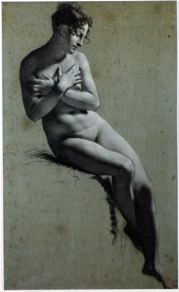 Drawing Of Female Nude With Charcoal And Chalk Pierre Paul Prud