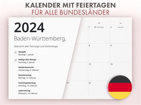 Kalender 2024 Mit Feiertagen Für Alle Bundesländer Und Regionen in