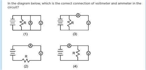 In The Diagram Below Which Is The Correct Connection Of Voltmeter And