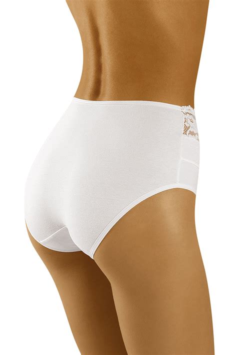 Wolbar Damen Slip Unterhose Unterwäsche Baumwolle Spitze WB415 Weiß