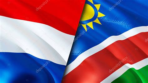 Banderas de Holanda y Namibia Diseño de banderas 3D Waving Países