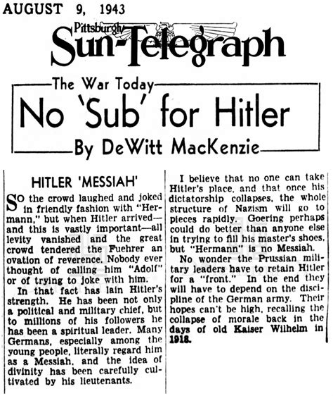 A Look Back At When Adolf Hitler Was Viewed As A Messiah By Many