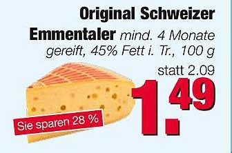 Original Schweizer Emmentaler Angebot Bei Edeka Scherer 1Prospekte De