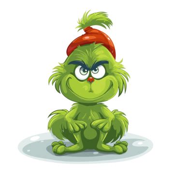 Grinch Clipart Grinch Está Sentado En Un Suelo Nevado Dibujos Animados