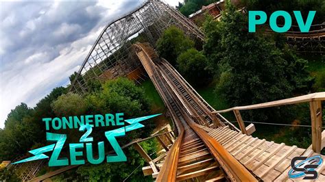 Tonnerre 2 Zeus Front Seat POV Parc Astérix Wooden Roller Coaster YouTube