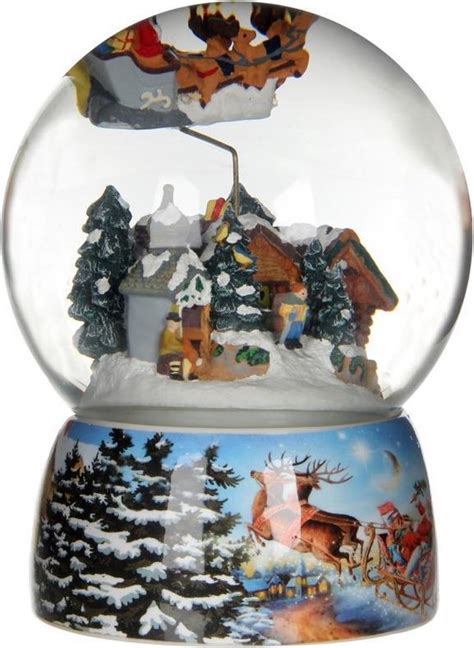 Glazen Bol Met Kerstman 16x13 Cm Bol