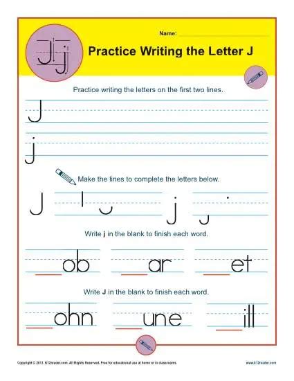 Letter J Worksheets | Printable Handwriting Worksheet