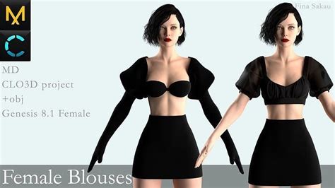 Female Blouses Marvelous Designer 3d Model Cgtrader