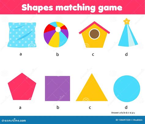 Educational Children Game. Matching Game Worksheet for Kids Stock ...