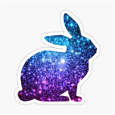 Teal And Purple Ombre Faux Glitter Easter Bunny Sticker For Sale By Felicity K Redbubble