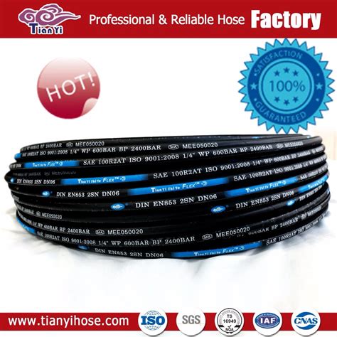 Sae R At Hydraulic Hose En Double High Tensile Steel Wire