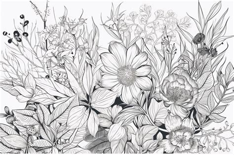 Premium AI Image | A drawing of flowers with the title'garden'on it.