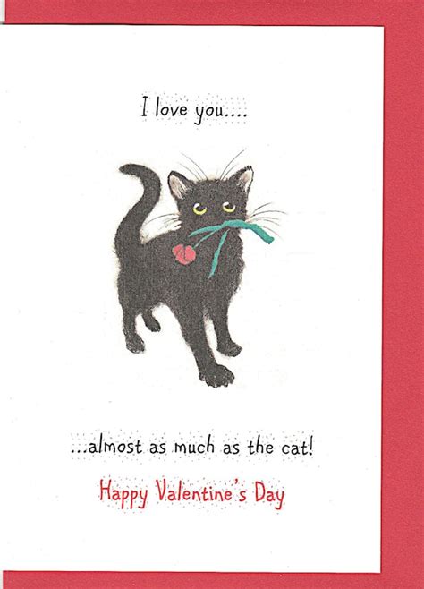 Black Cat Valentine Card Funny Valentine Card Cat Funny Etsy Uk