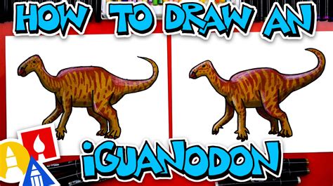 How To Draw An Iguanodon Dinosaur Art For Kids Hub