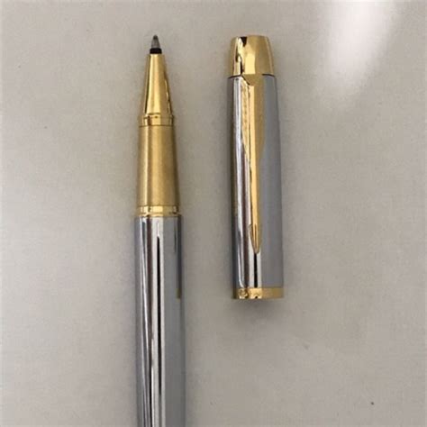 Jual Pulpen Parker Im Shine Chrome Roller Ball Gold Trim Klip Silver