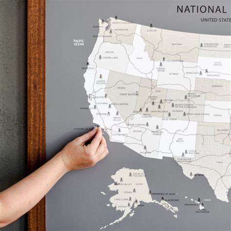 National Park Push Pin Map National Park Map Push Pin Map Etsy