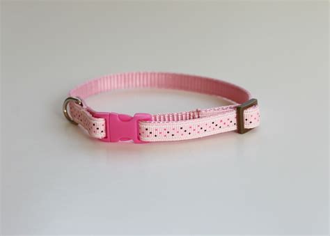 Cat Collar Pink Cat Collar Kitten Collar Cute Collar Polka - Etsy