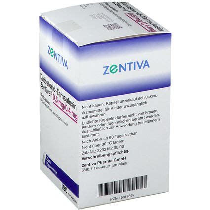 Dutasterid Tamsulosin Zentiva 0 5 Mg 0 4 Mg 90 St Mit Dem E Rezept