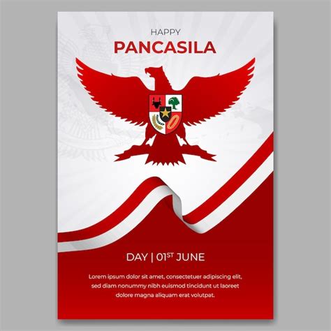 Feliz D A De Pancasila En Indonesia De Junio Dise O De Volante Con