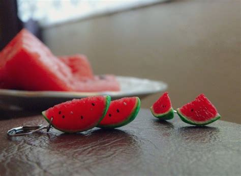 Watermelon Earring Watermelon Studs Watermelon Slices Etsy