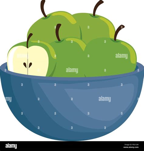 Kitchen Bowl With Apples Stock Vector Image Art Alamy