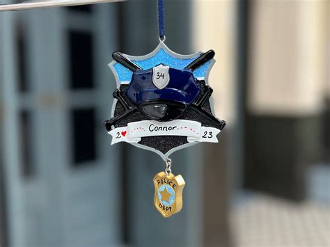 Policeman Personalized Christmas Tree Ornament Cop Etsy