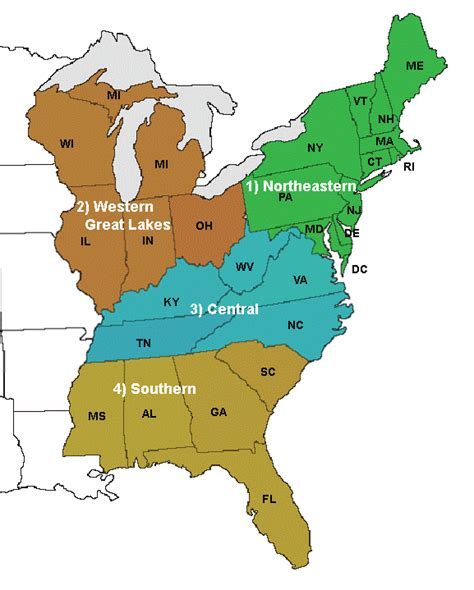 Eastern States Map | Color 2018