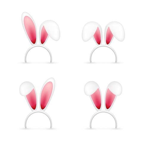 Premium Vector Easter Bunny Ears Pink And White Mask With Rabbit Ear