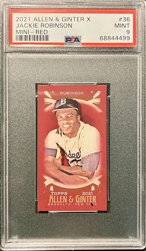 Topps Allen Ginter Jackie Robinson Red Mini Ssp Dodgers Psa