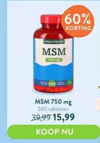 Holland Barrett MSM 750 Mg Aanbieding Bij Holland Barrett 1Folders Nl