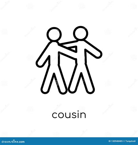 Cousin Icon Trendy Modern Flat Linear Vector Cousin Icon On White