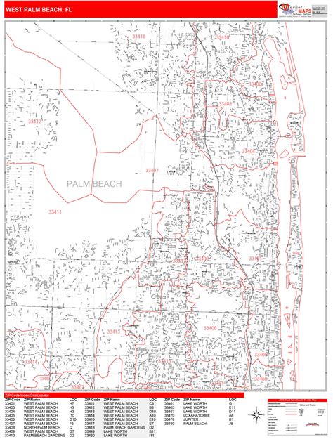 West Palm Beach Zip Code Map Beach Map