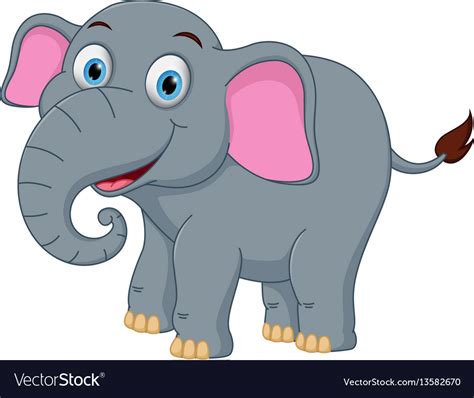 Happy Elephant Cartoon Royalty Free Vector Image