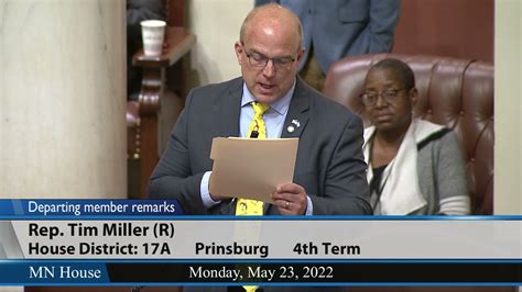 Rep Tim Miller Departing Member Remarks 52322 Youtube