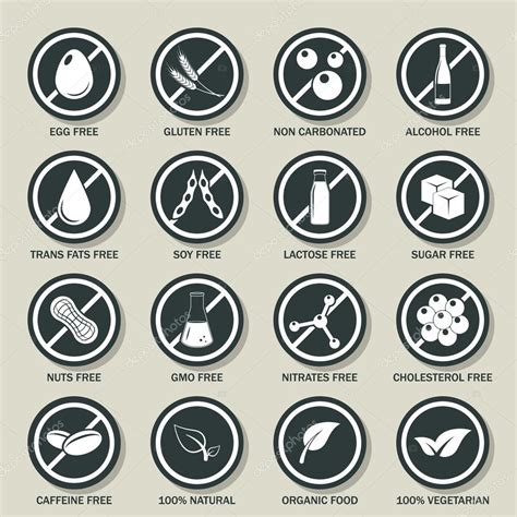 Allergen Icons Vector Set Stock Vector By Gomolach