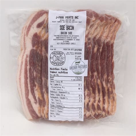 Greener Pastures Side Bacon 1lb Heritage Pastured Pork Blue Cow