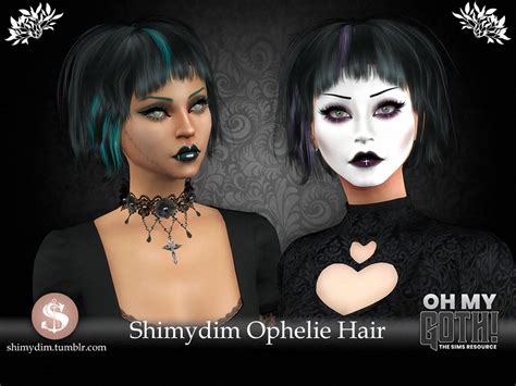 Ts4 Oh My Goth Ophelie Hair Sims 4 Cc Goth Sims Hair Sims